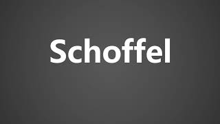 How To Pronounce Schoffel [upl. by Nospmas]