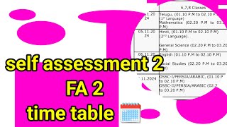 self assessment to fa2 examination time table  self assessment 2 time table fa2 [upl. by Gromme867]