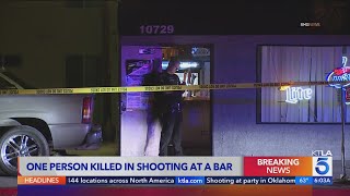 1 dead in shooting at El Monte sports bar suspect on the loose [upl. by Iveksarap847]