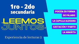 LEEMOS JUNTOS  Experiencia de lecturas 2  1ro y 2do secundaria [upl. by Ennayr]