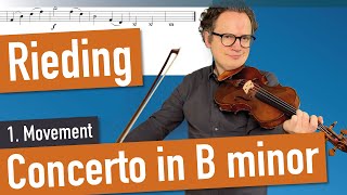 Rieding Concerto Op 35 in Bminor 1 Movement Violin Sheet Music Piano Accompaniment var Tempi [upl. by Hazem]