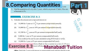 8th class maths chapter 8comparing Quantities Exercise 83 Q no 1 aampbCBSENCERT [upl. by Anahcar50]