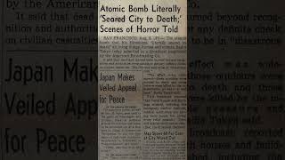 NEWS from 1945 Two days after Hiroshima history japan hiroshima nuclear nuclearwar ww2 [upl. by Lidia]