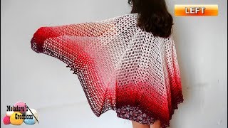 The Flutterby Effect Butterfly Shawl Crochet Tutorial  Left Handed [upl. by Noek]