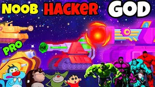 NOOB vs PRO vs HACKER in Tank Stars Game  Oggy Jack Shinchan Vs Hulk Team  Daddy Gaming Ep 7 [upl. by Eikceb426]