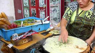 Shanghai China  street food crepe [upl. by Oleg]