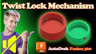 How to Design a Twist Lock Mechanism in fusion 360 3d [upl. by Retluoc749]