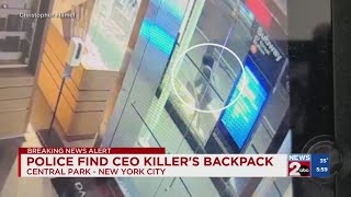 Police find CEO killers backpack in Central Park [upl. by Biamonte]