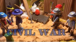 Civil war the big battle of fort randall  playmobil stopmotion stopmotion playmobil western [upl. by Truc]