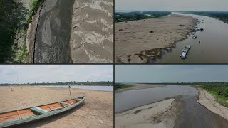 Rio Amazonas teve diminuição de até 90 na Colômbia em três meses  AFP [upl. by Arlie]