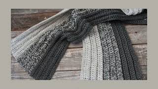 Easy Mens Striped Crochet Scarf Pattern [upl. by Calia]