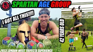 AMAZING  FIRST SPARTAN AGE GROUP  AGED 42  6 MEDALS  LONDON WEST 2023 [upl. by Leizar]