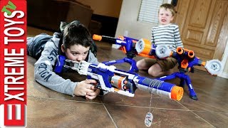 Family Nerf Wars Part 5 Ethan and Cole Sneak Attack Squad Vs Mom and Dad [upl. by Brandes607]