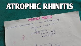 ATROPHIC RHINITIS  ENT [upl. by Aicetal]