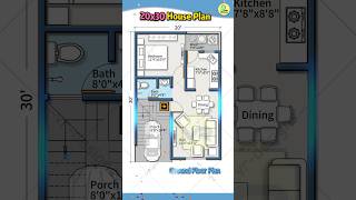 20× 30 house plan with car porch Nice 1bhk house design 20 by 30 houseplan homedesignhousemap [upl. by Noah]