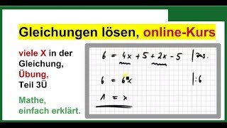 Gleichungen lösen Formeln umstellen viele X darin Aufgaben mit Lösungen MOOC GLL03Ü [upl. by Dillie]