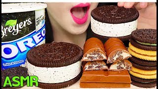 ASMR OREO ICE CREAM MILKA OREO CHOCOLATE COOKIES 오레오 아이스크림 밀카 오레오 먹방 EATING SOUNDS NO TALKING [upl. by Arrotal]