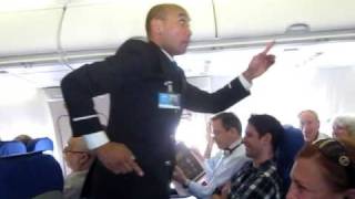 KLM Flight Attendant safety briefing [upl. by Nolana]