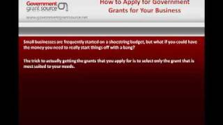 How To Apply For A Government Small Business Grant [upl. by Maryl]