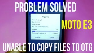 Can not to copy files to pen drive Moto E3 Power Problem Solved  Hindi [upl. by Ydderf]