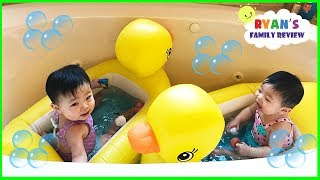 Twin Babies Night Routine Bedtime Family Fun Kids Playground with Ryans Family Review Vlog [upl. by Kirchner]