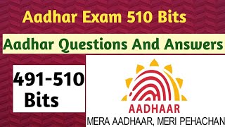 Aadhar Exam Question And Answers for operator Supervisor exam Aadhar Exam 510 bitsGsws info [upl. by Esom]