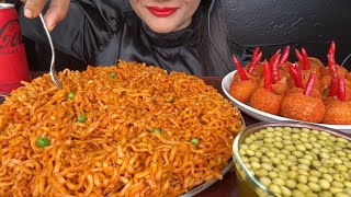 ASMR EATING MAGGI MASALA KOREAN STYLEFIREBALL PANIPURI SPICY FODD VIDEOS [upl. by Hceicjow]