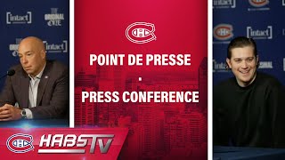 Sam Montembeault and Kent Hughes media op  FULL PRESS CONFERENCES [upl. by Gawain471]