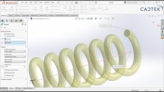 SolidWorks  How to model a Dynamic Spring [upl. by Tobin566]