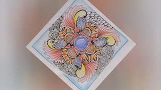 zentangle art step by step  zentangle pattern  zentangle  RelaxingzenMethods zentangleart art [upl. by Whitson797]