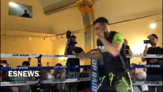 Vasiliy Lomachenko GREAT SHAPE couple days before fight night  esnews [upl. by Ashok]