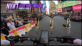 kaabo wolf king gt first time in New York City And people love it 2023 timessquare wolf king GTR 24 [upl. by Blain]