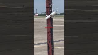 B25J Mitchell MAID IN THE SHADE tire smoking arrival at Pittsburgh AGC aviation landing [upl. by Cote]