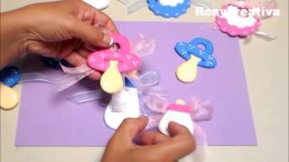 DIY Baby Shower gifts  baby shower homemade presents  Distintivos para Baby Shower [upl. by Vida]