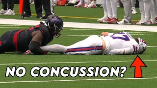 Josh Allen Given Smelling Salts After Huge Hit  Doctor Explains [upl. by Dyol]