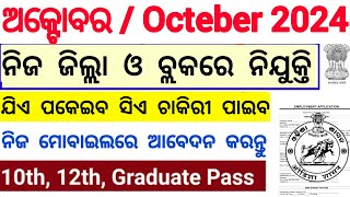 Top Odisha Government Jobs in October 2024  Odisha New Job Vacancy 2024  Jobs Odisha [upl. by Natassia]