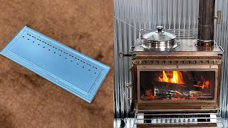 Installed a secondary combustion panel on my camping wood stove  M Stove V2 Project Part 4 [upl. by Nylimaj]