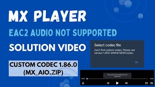 How To Fix Mx Player EAC3 Audio Format Not Supported  Sound Issue In Movies  mxplayer mx [upl. by Libbna]