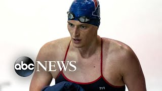 Trans athlete wins swimming title [upl. by Eixel]