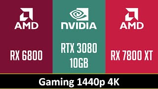 RX 6800 vs RTX 3080 10GB vs RX 7800 XT [upl. by Dlorej125]