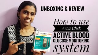 How to use Accu chek Active blood glucose monitoring system  in malayalam  Unboxing and review [upl. by Alber]