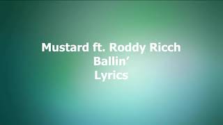 Mustard Ballin ft Roddy Ricch Clean Lyrics [upl. by Sean189]