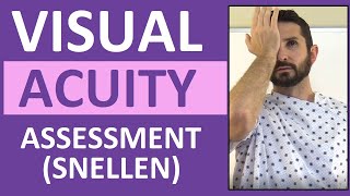 Visual Acuity Test with Snellen Eye Chart Exam  Cranial Nerve 2 Assessment Nursing [upl. by Knowlton472]