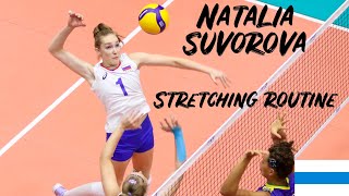 Natalia Suvorova PreMatch Stretch Routine [upl. by Hajidahk]