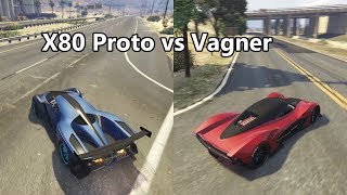 GTA Online Unreleased Dewbauchee Vagner vs Grotti X80 Proto race [upl. by Anaiv]