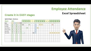 Create your own Employee Attendance Template using Excel 365 [upl. by Alleahcim]