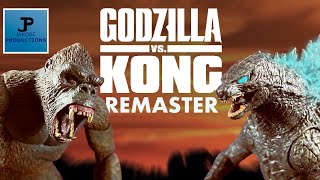 Godzilla VS Kong  REMASTERED Stop Motion Fight [upl. by Herc580]