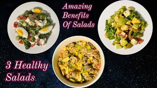 Amazing Benefits Of Salads  3 Easy Salad Recipes  Weightloss Salad Recipes Perfect Salad Recipes [upl. by Elkcim]