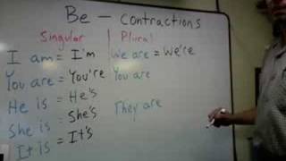 Making contractions with the verb quotbequot [upl. by Caye522]