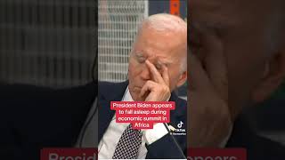 President Biden Appears To Fall Asleep During Economic Summit In AFRICA🤯🤣😴 short shorts viral [upl. by Aicsila]